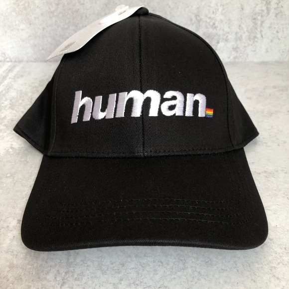 Accessories - Black Human Embroidered Cap By Queer Eye 0S